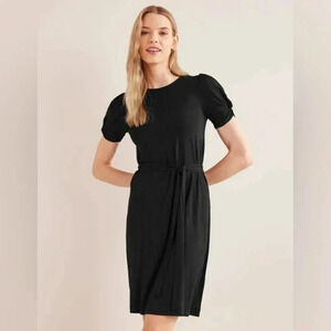 Boden Short Sleeve Knot Detail Jersey Mini Dress Viscose Spandex Blend 6R